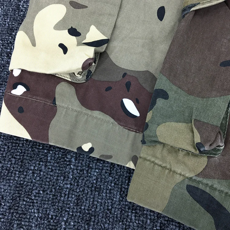 Summer New American Retro Heavyweight Camouflage Cargo Shorts Men's Pure Cotton Washed Loose Multi-pocket Casual 5-point Pants