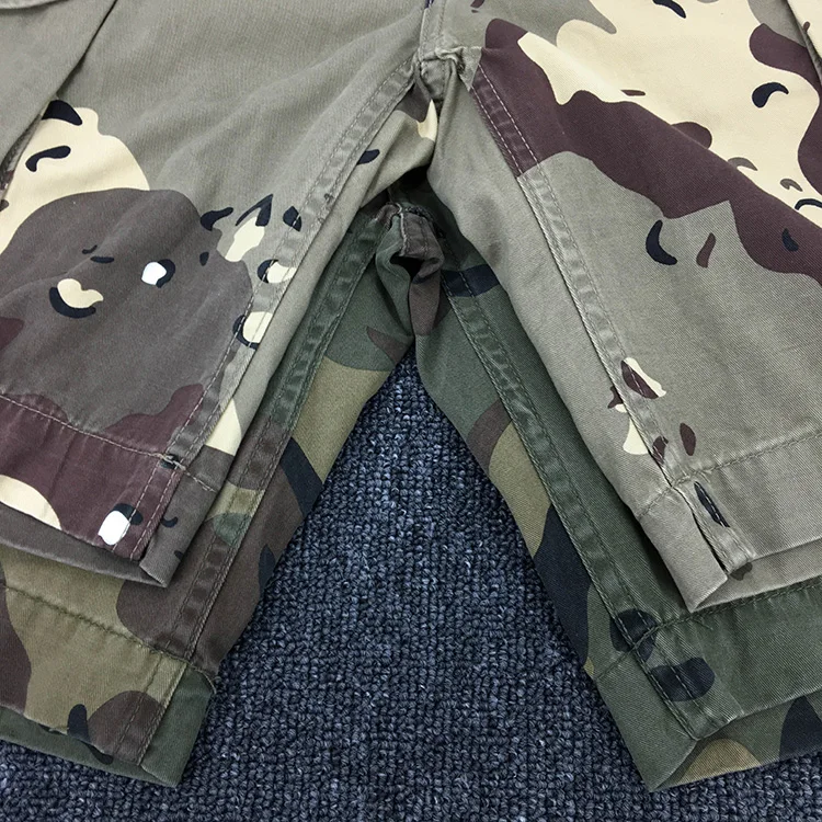 Summer New American Retro Heavyweight Camouflage Cargo Shorts Men's Pure Cotton Washed Loose Multi-pocket Casual 5-point Pants