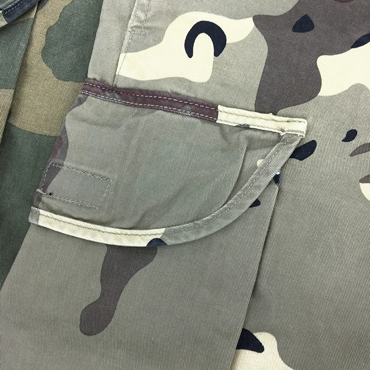 Summer New American Retro Heavyweight Camouflage Cargo Shorts Men's Pure Cotton Washed Loose Multi-pocket Casual 5-point Pants