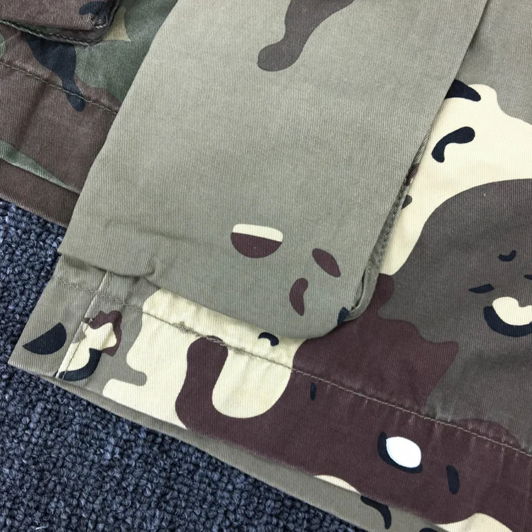 Summer New American Retro Heavyweight Camouflage Cargo Shorts Men's Pure Cotton Washed Loose Multi-pocket Casual 5-point Pants