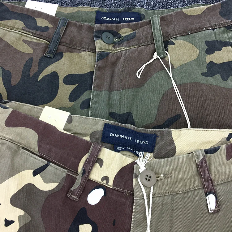 Summer New American Retro Heavyweight Camouflage Cargo Shorts Men's Pure Cotton Washed Loose Multi-pocket Casual 5-point Pants