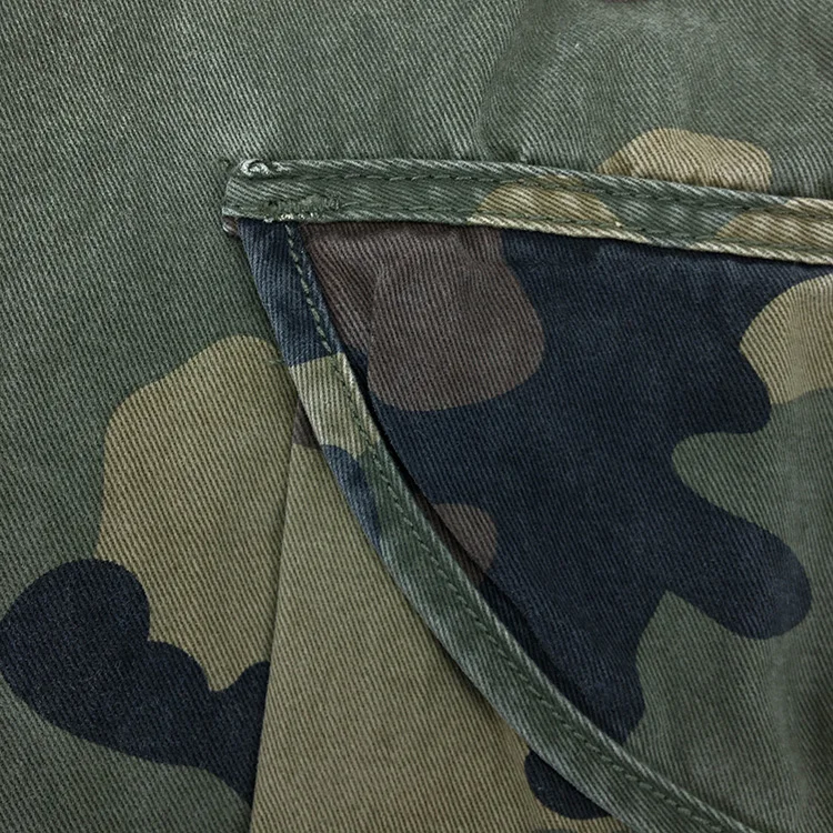 Summer New American Retro Heavyweight Camouflage Cargo Shorts Men's Pure Cotton Washed Loose Multi-pocket Casual 5-point Pants