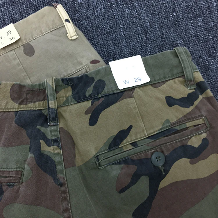 Summer New American Retro Heavyweight Camouflage Cargo Shorts Men's Pure Cotton Washed Loose Multi-pocket Casual 5-point Pants