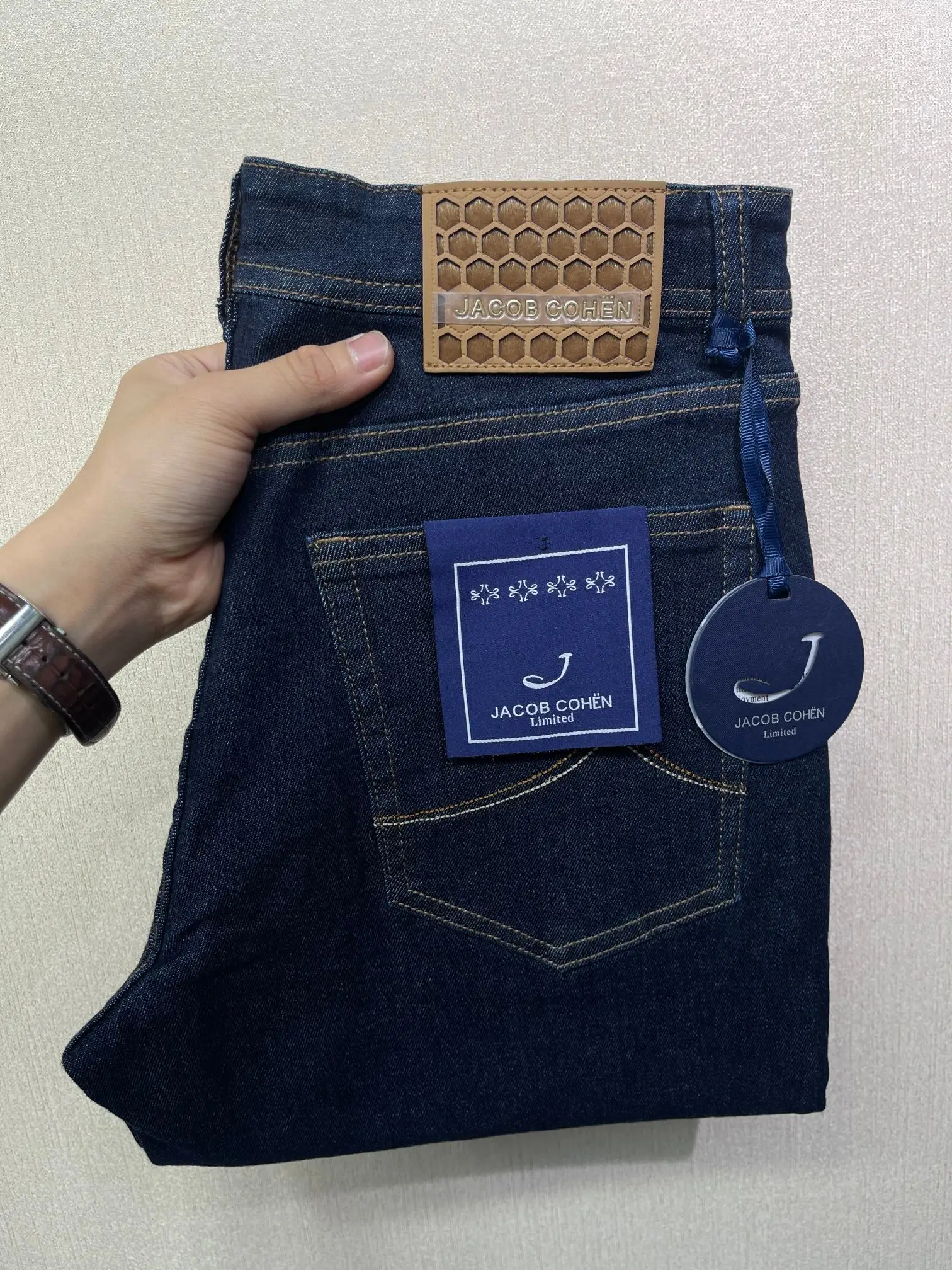 OECHSLI Jeans Thick Cotton Men 2025 Autumn Winter new casual warm Blue embroidery comfortable straight Big size 30-40 Pants