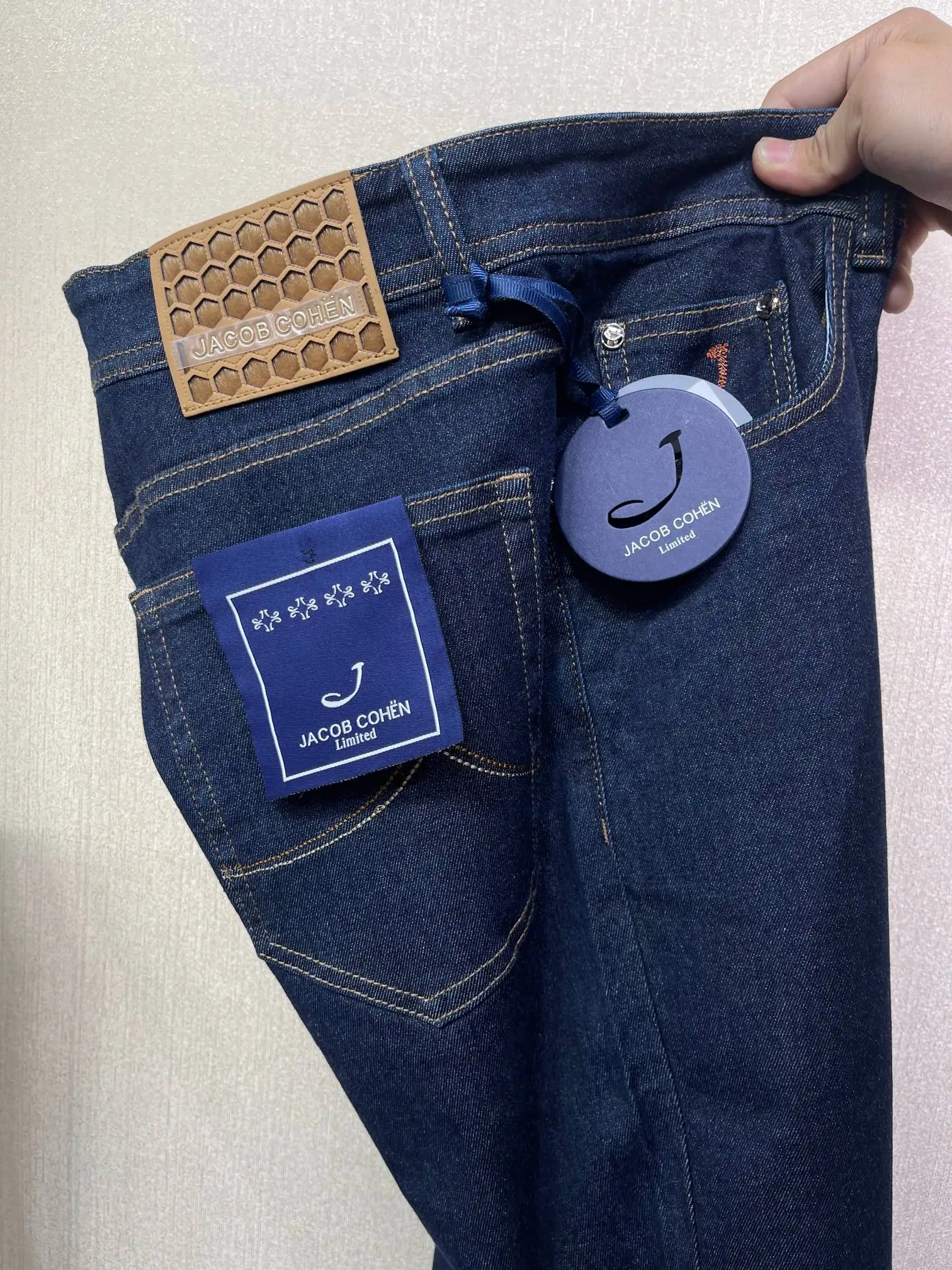 OECHSLI Jeans Thick Cotton Men 2025 Autumn Winter new casual warm Blue embroidery comfortable straight Big size 30-40 Pants