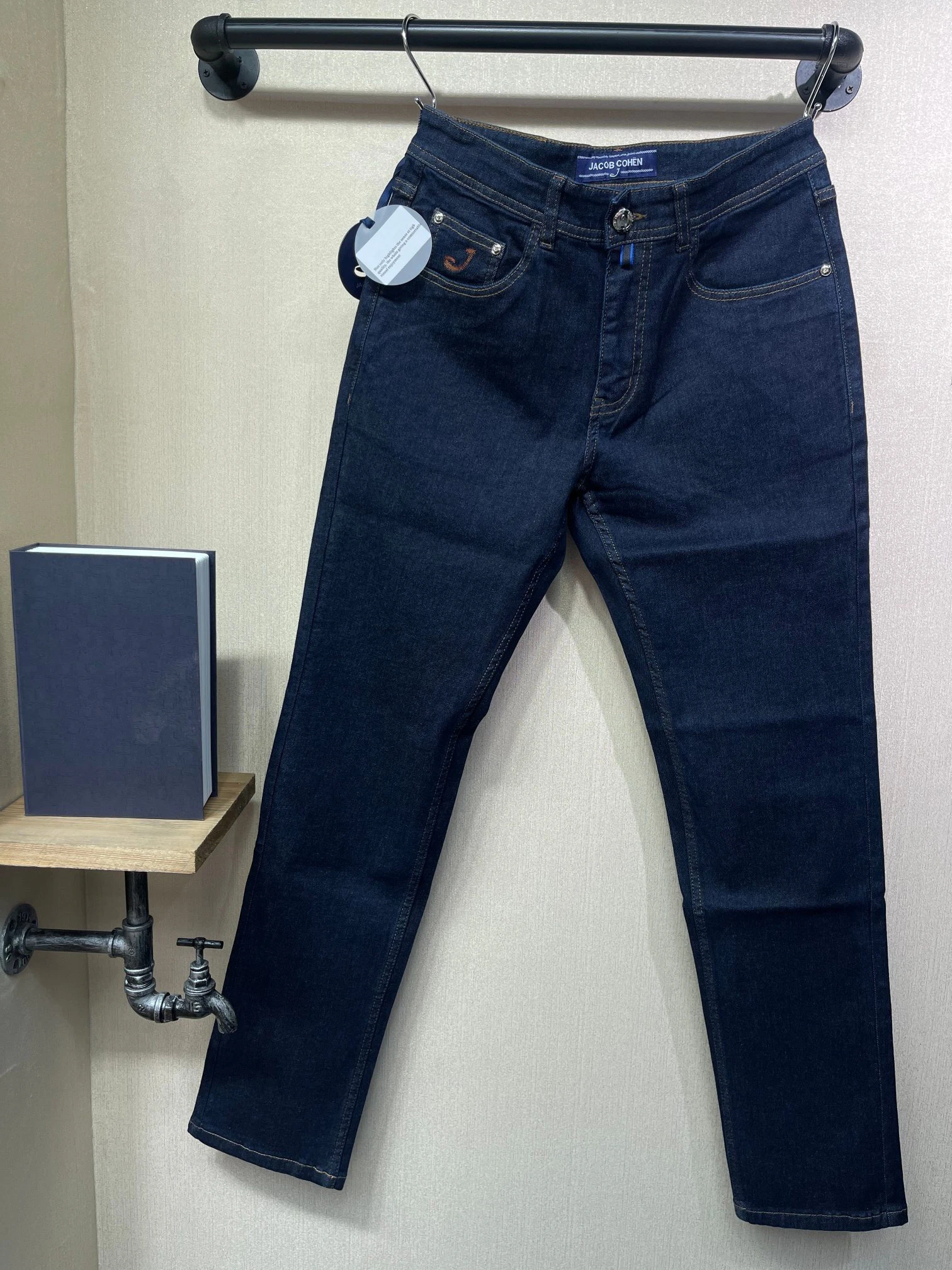 OECHSLI Jeans Thick Cotton Men 2025 Autumn Winter new casual warm Blue embroidery comfortable straight Big size 30-40 Pants