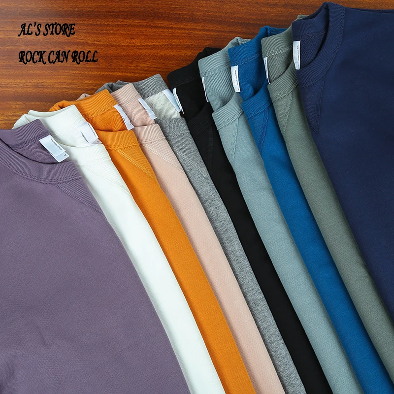 AL6163 Super Quality Heavy Thick Pullover Mans Big Cozy Flexible 400g 14.1oz Cotton Warm Shirt