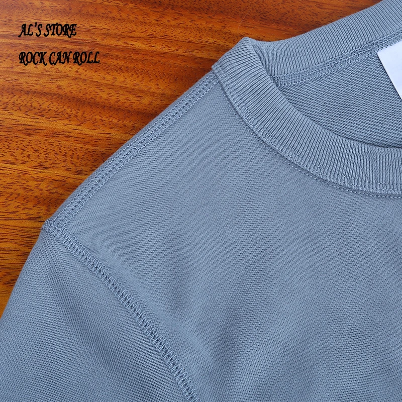 AL6163 Super Quality Heavy Thick Pullover Mans Big Cozy Flexible 400g 14.1oz Cotton Warm Shirt
