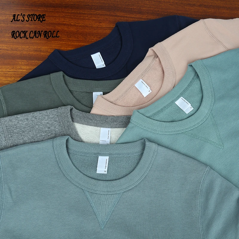 AL6163 Super Quality Heavy Thick Pullover Mans Big Cozy Flexible 400g 14.1oz Cotton Warm Shirt