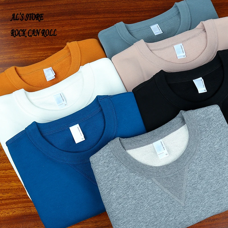 AL6163 Super Quality Heavy Thick Pullover Mans Big Cozy Flexible 400g 14.1oz Cotton Warm Shirt