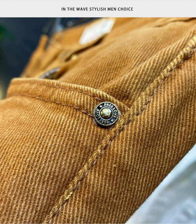 Men jeans 2024 new autumn fashion high-end affordable luxury stretch fitted all-match casual trendy denim long pants
