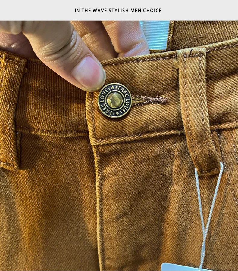 Men jeans 2024 new autumn fashion high-end affordable luxury stretch fitted all-match casual trendy denim long pants