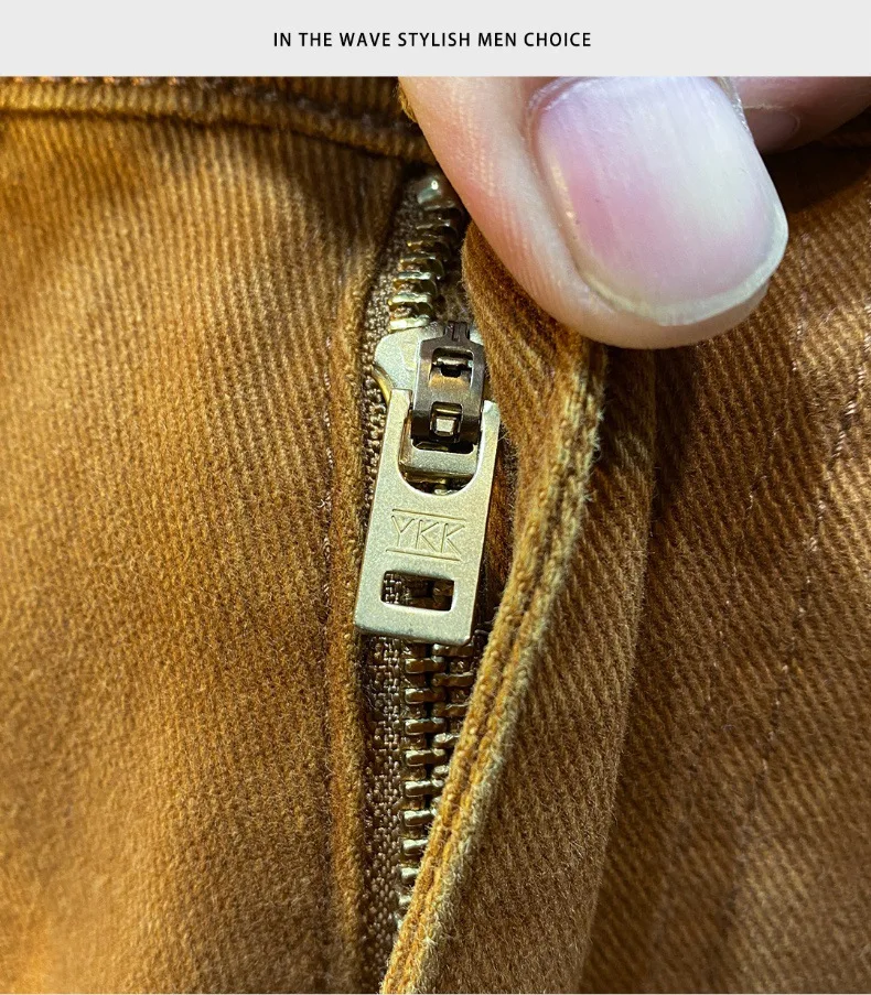 Men jeans 2024 new autumn fashion high-end affordable luxury stretch fitted all-match casual trendy denim long pants