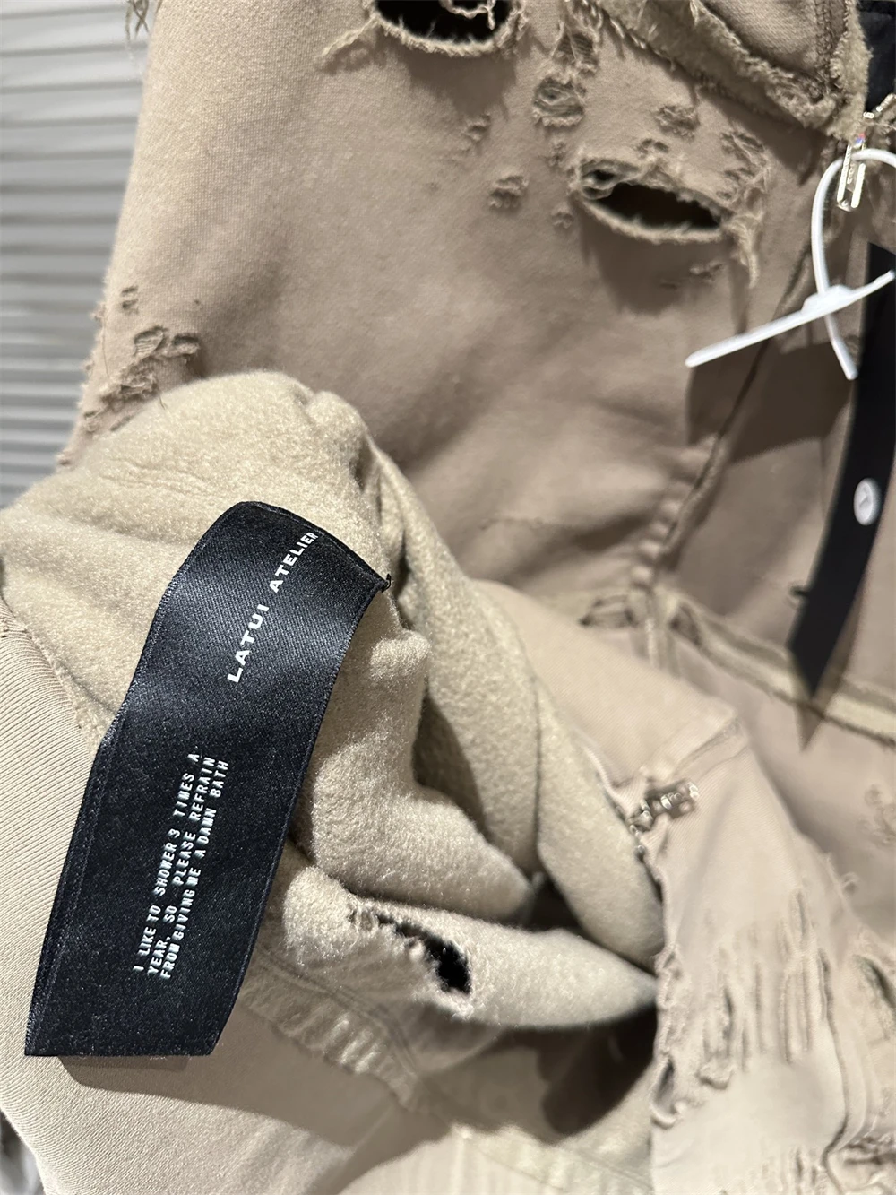 Destroy The Hole Nice Washed Apricot Hoodie Hooded Men Women Oversized Heavy Fabric Unisex Vintage Coats Pullover