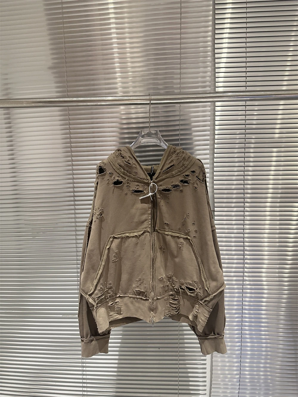 Destroy The Hole Nice Washed Apricot Hoodie Hooded Men Women Oversized Heavy Fabric Unisex Vintage Coats Pullover