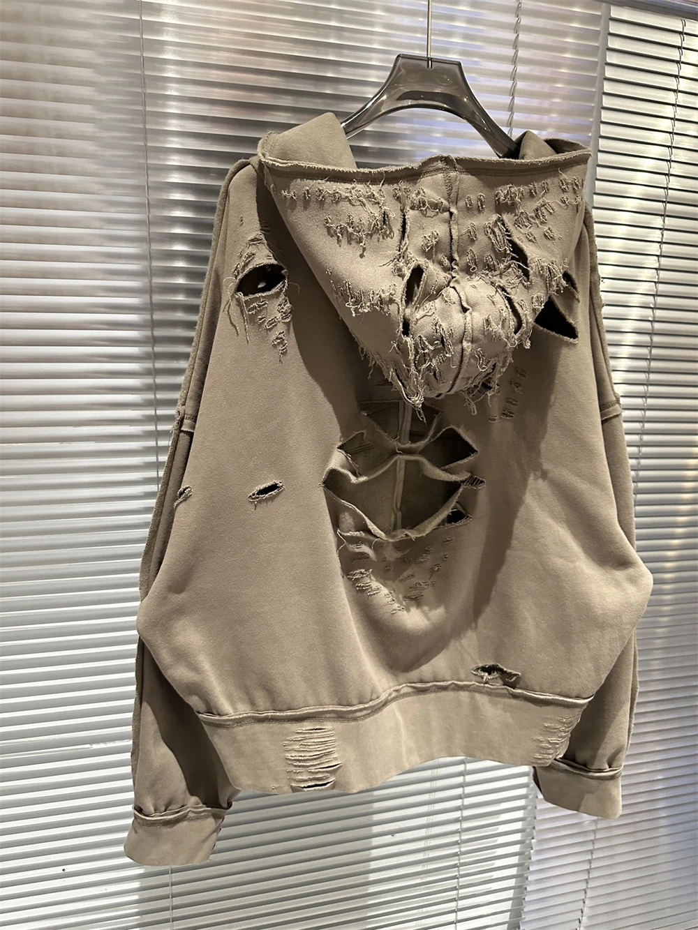 Destroy The Hole Nice Washed Apricot Hoodie Hooded Men Women Oversized Heavy Fabric Unisex Vintage Coats Pullover