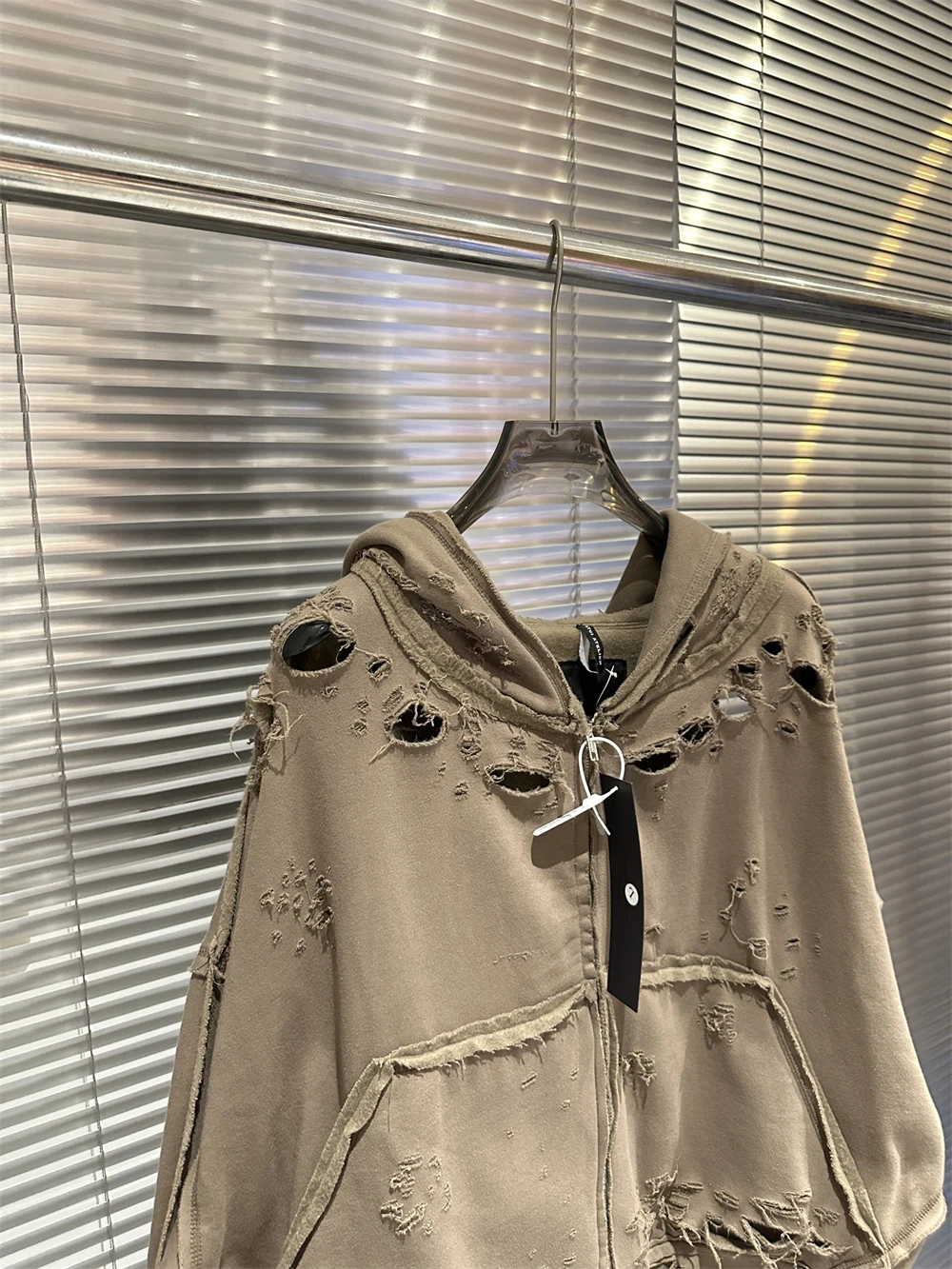 Destroy The Hole Nice Washed Apricot Hoodie Hooded Men Women Oversized Heavy Fabric Unisex Vintage Coats Pullover