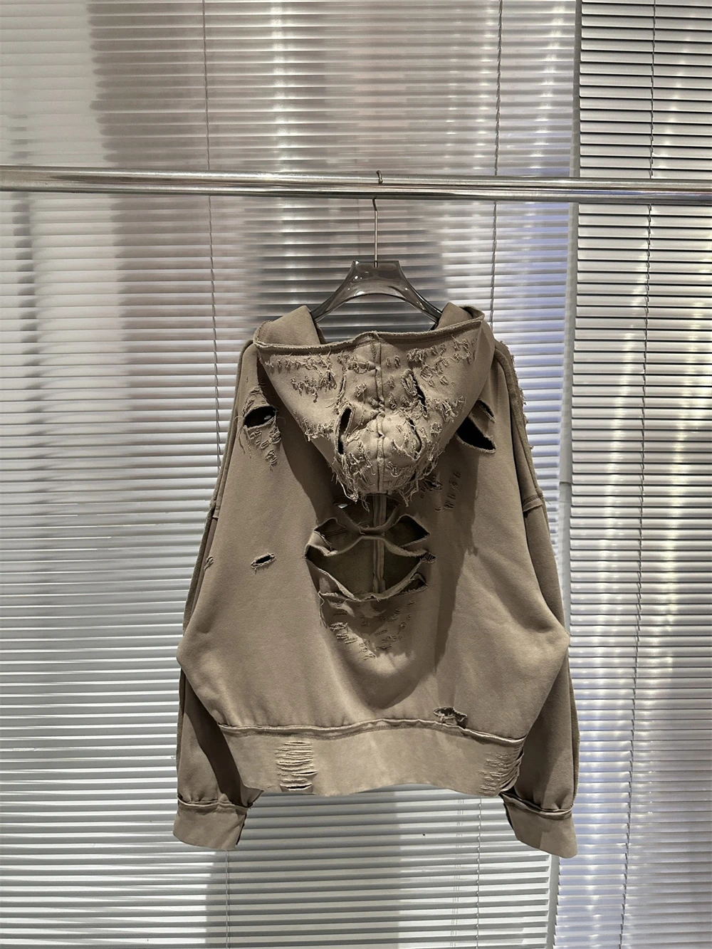Destroy The Hole Nice Washed Apricot Hoodie Hooded Men Women Oversized Heavy Fabric Unisex Vintage Coats Pullover
