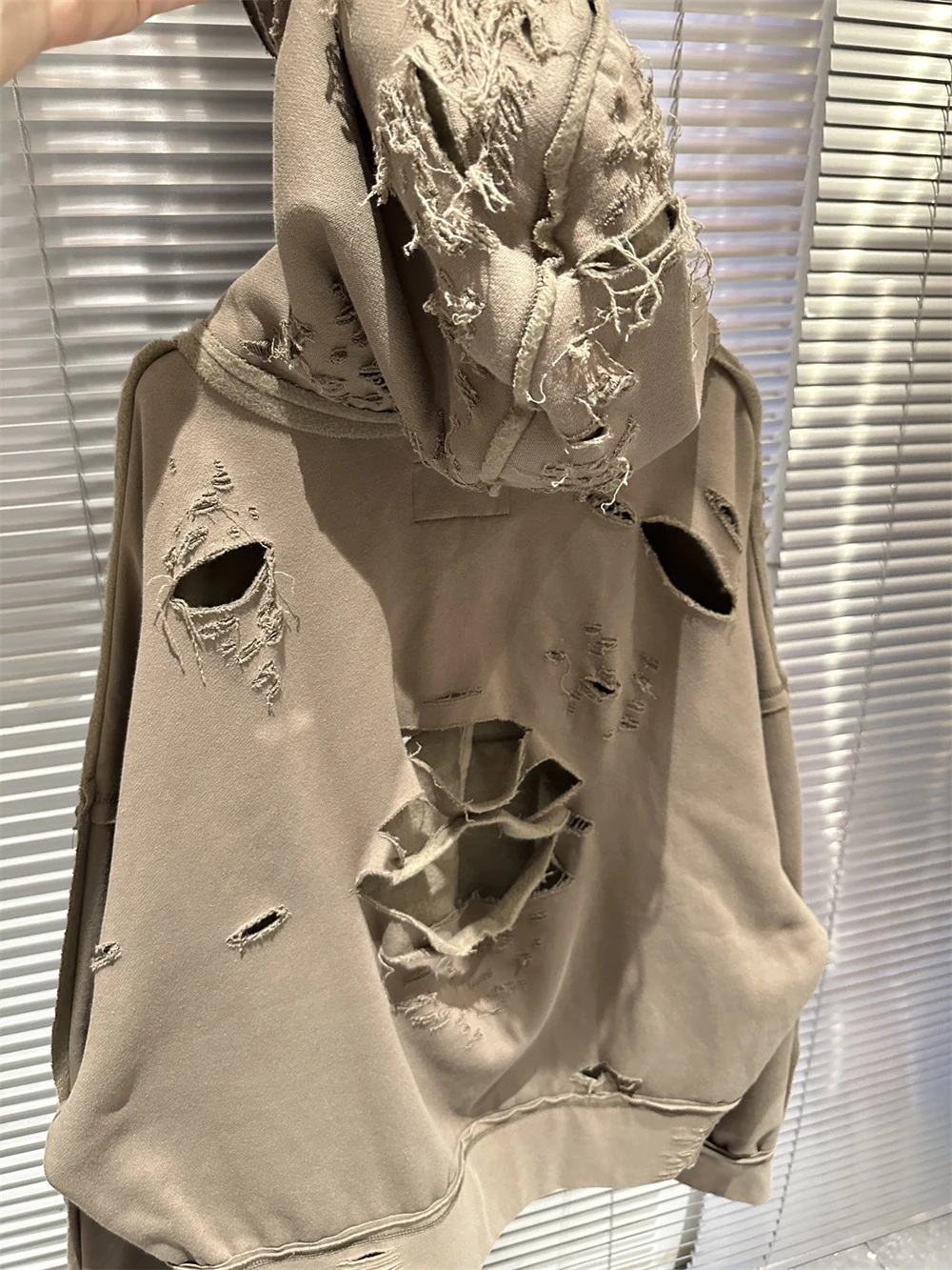 Destroy The Hole Nice Washed Apricot Hoodie Hooded Men Women Oversized Heavy Fabric Unisex Vintage Coats Pullover