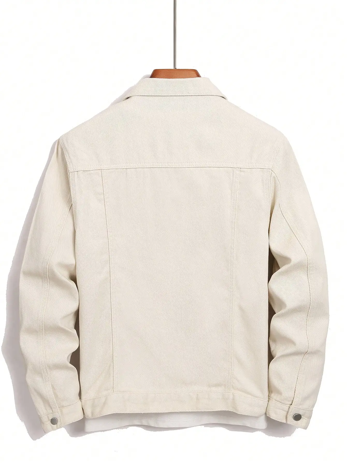 Solid Color Denim Casual Off-White Jacket, Bright and Refreshing, Fully Packed with a Youthful Vibe, Suitable for Spring and Aut