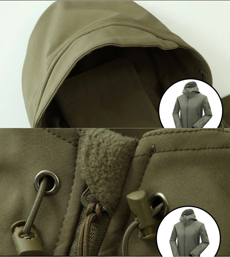 Tactical Men Winter Set Fleece Parkas Cargo Jackets Windbreak Hiking Camping Pant Climbing Tracksuit Sharkskin Casual Hood Coats
