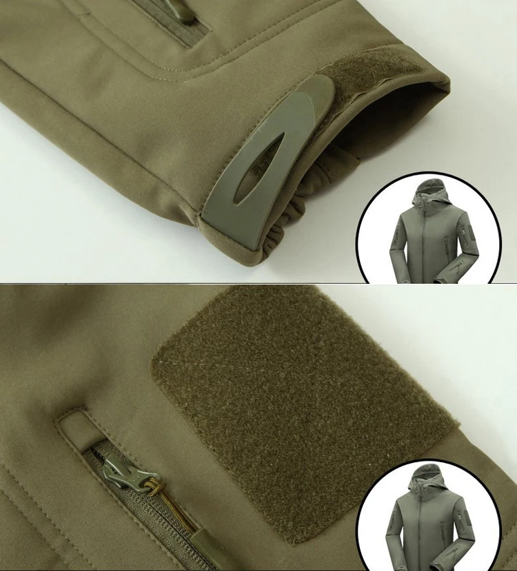 Tactical Men Winter Set Fleece Parkas Cargo Jackets Windbreak Hiking Camping Pant Climbing Tracksuit Sharkskin Casual Hood Coats