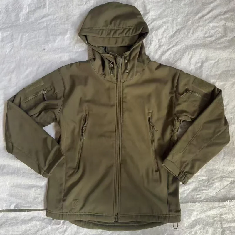 Tactical Men Winter Set Fleece Parkas Cargo Jackets Windbreak Hiking Camping Pant Climbing Tracksuit Sharkskin Casual Hood Coats