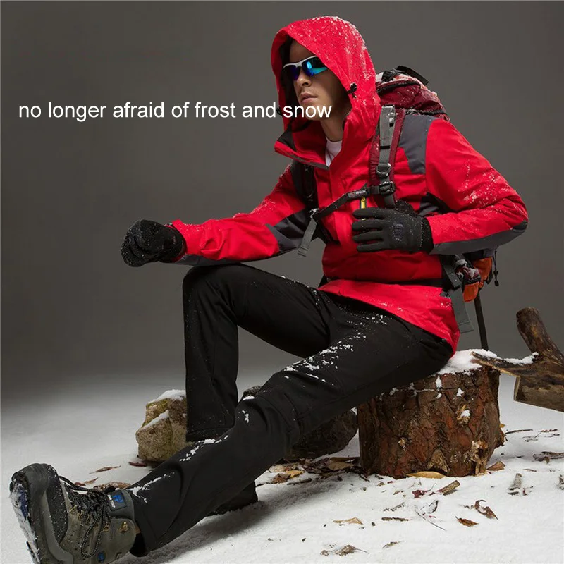 Tactical Men Winter Set Fleece Parkas Cargo Jackets Windbreak Hiking Camping Pant Climbing Tracksuit Sharkskin Casual Hood Coats