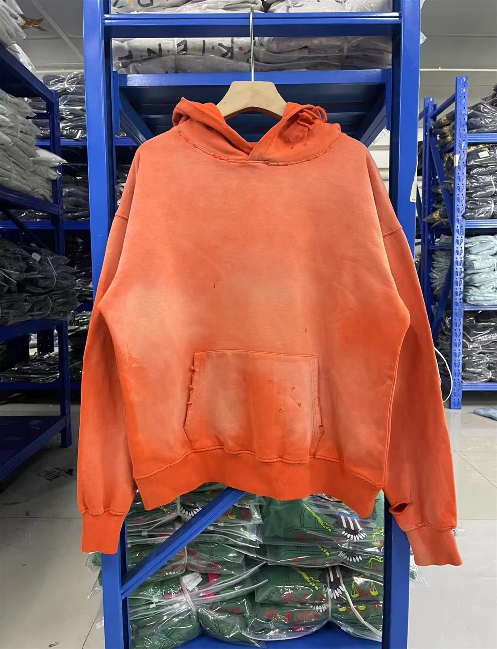 Washed Orange Saint Pullover Men Women Best Quality Hooded Hoodie