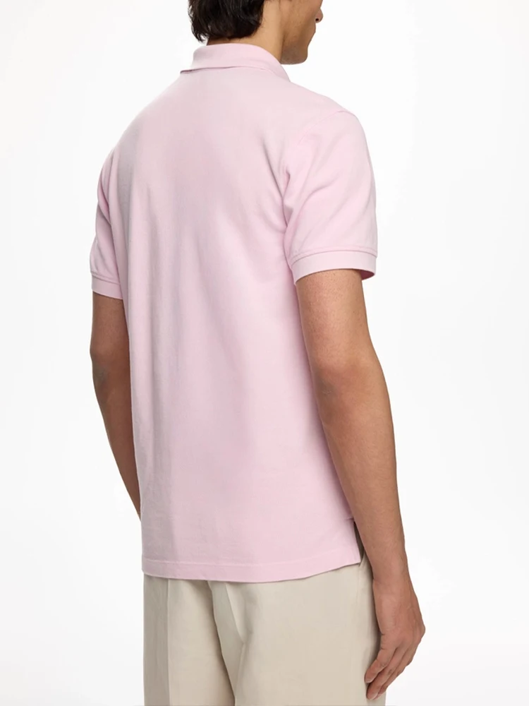 CH Breathable Mens Polo Shirts Lapel Button Short Sleeve Tiny Logo Solid Color Multi Colors Business Casual Tees