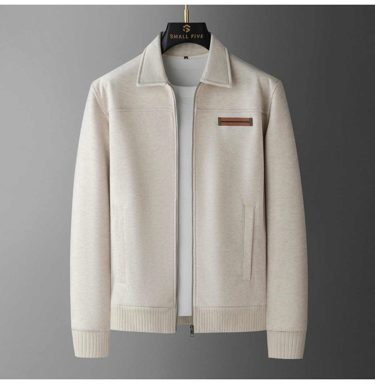 JSBD Winter Italian Old Money Style Warm Fleece Thick Wool Tweed Two-Piece Men's Lapel Cardigan Casual Sportswear Set