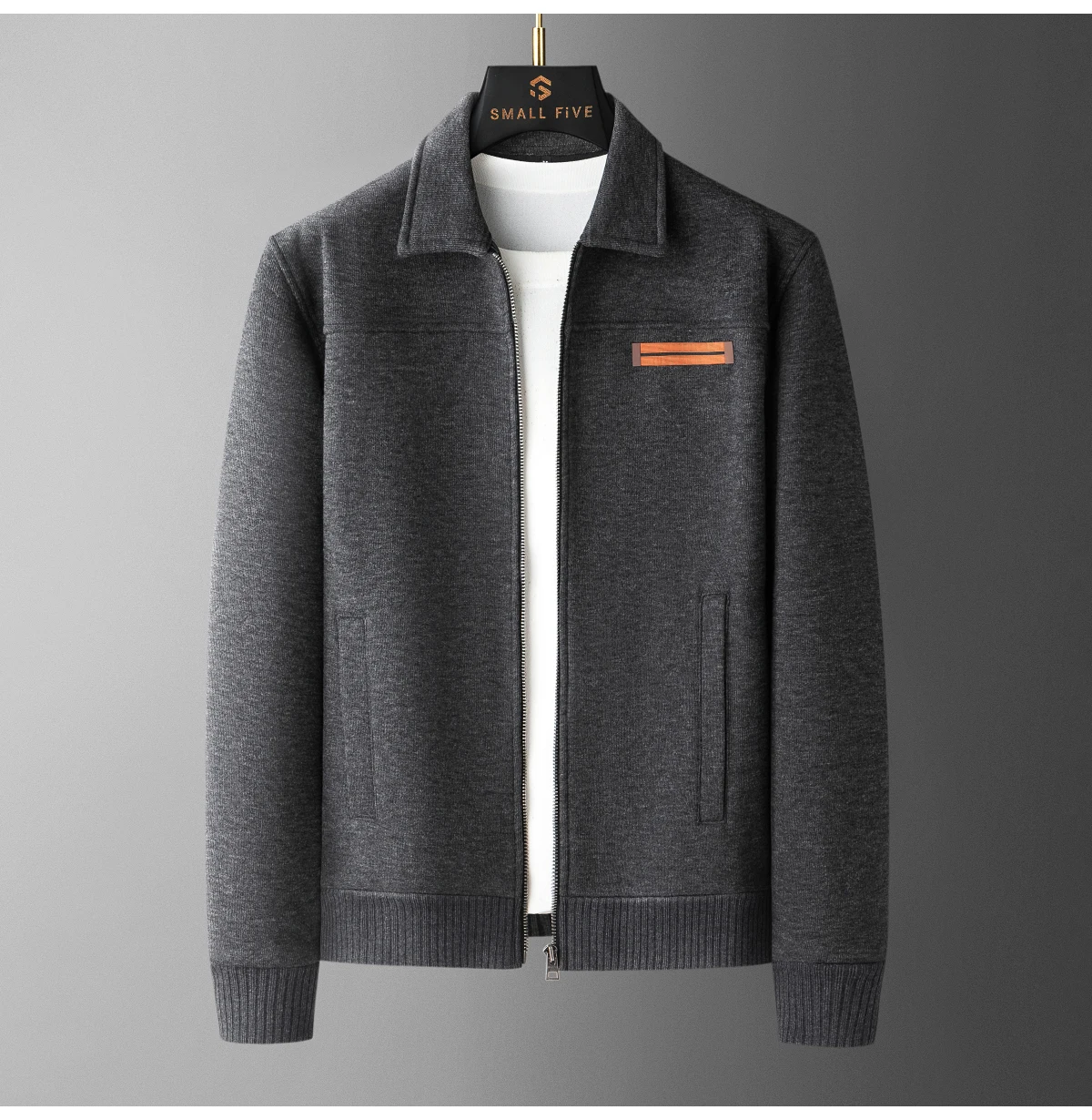 JSBD Winter Italian Old Money Style Warm Fleece Thick Wool Tweed Two-Piece Men's Lapel Cardigan Casual Sportswear Set