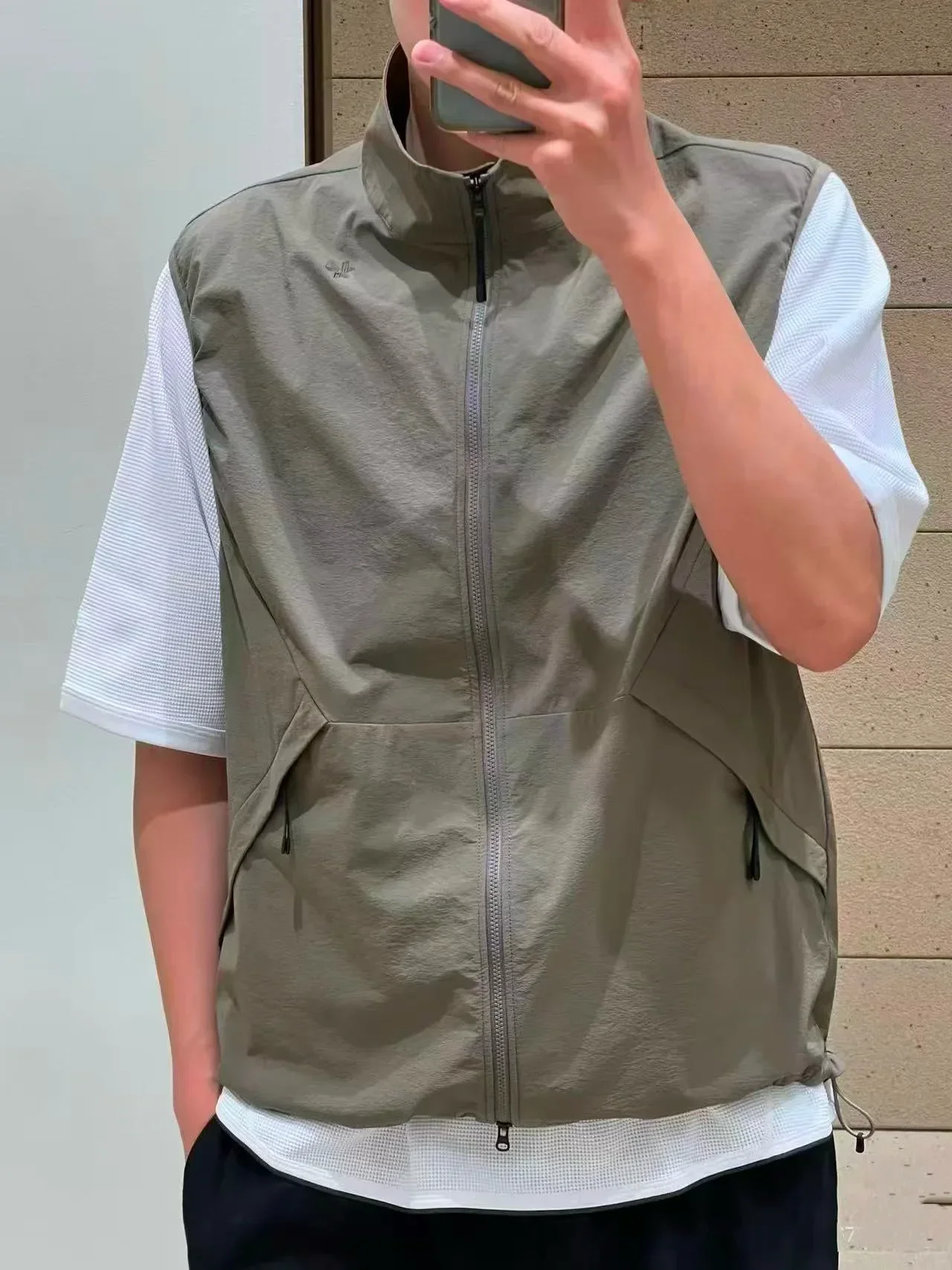 GOLDWIN Mens Lightweight Windproof Waterproof Vest Outdoor Hiking Camping Tech Gorpcore Functional Jacket Spring Summer