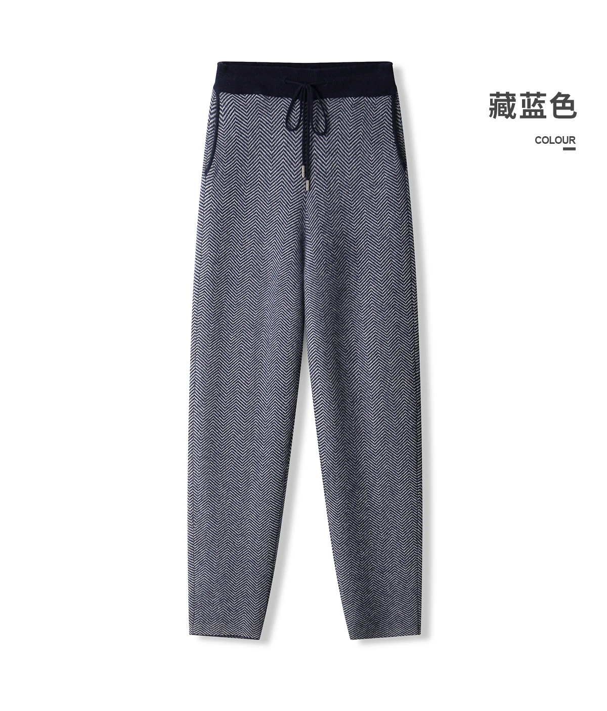 Soft 100% Merino Wool Straight-leg Pants For Men Jacquard Warm Knitted Pants Autumn Winter Thick Bottom Wear