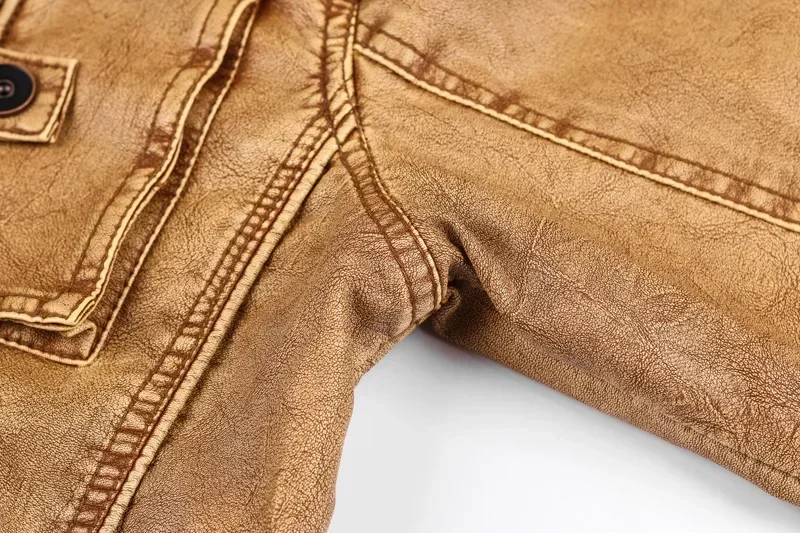Autumn Winter Brand Leather Jacket Men Vintage Biker PU Coat Causal Motorcycle Jackets Plus Size 8XL 3D Stand Collar Thick Tops