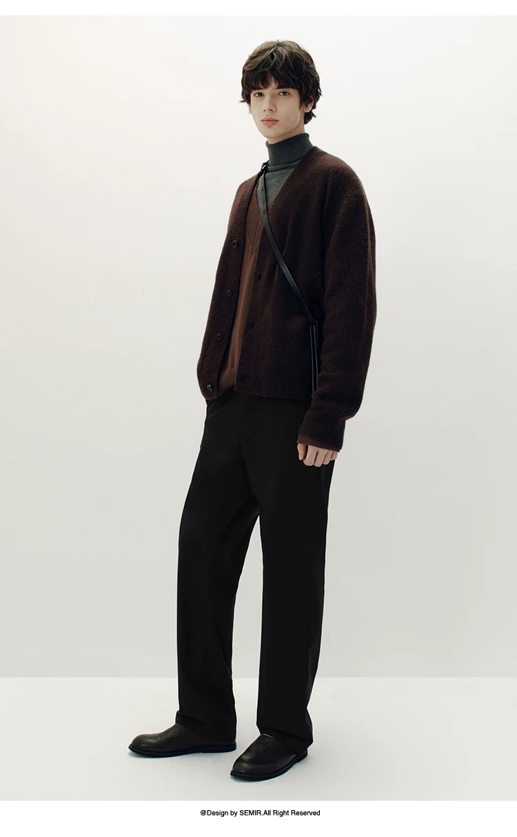 Semir Men Pants Comfortable Solid Straight Work Commute 2026 Autumn Casual Style Easy Care Long Trousers Daily Wear