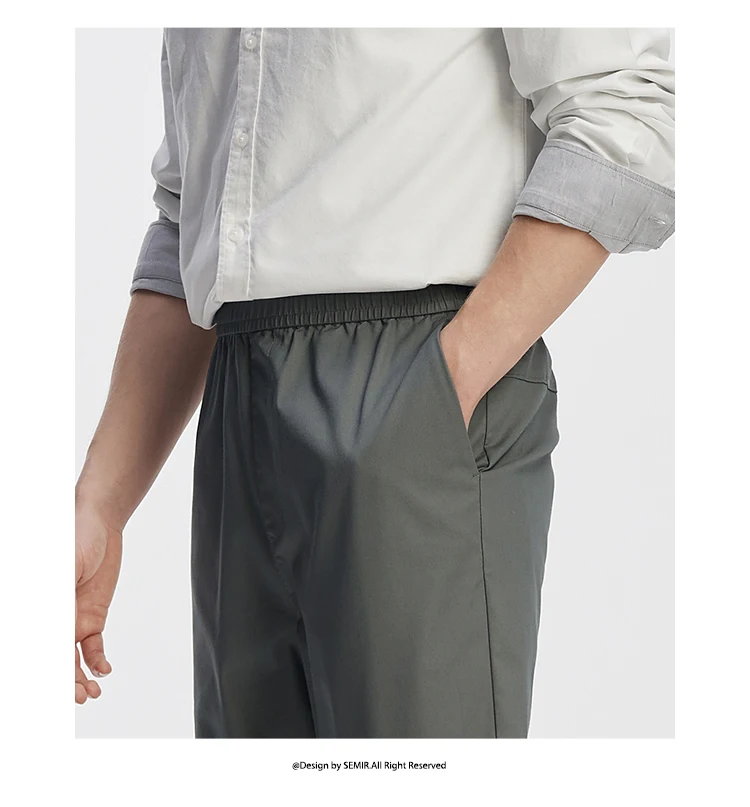 Semir Men Pants Comfortable Solid Straight Work Commute 2026 Autumn Casual Style Easy Care Long Trousers Daily Wear