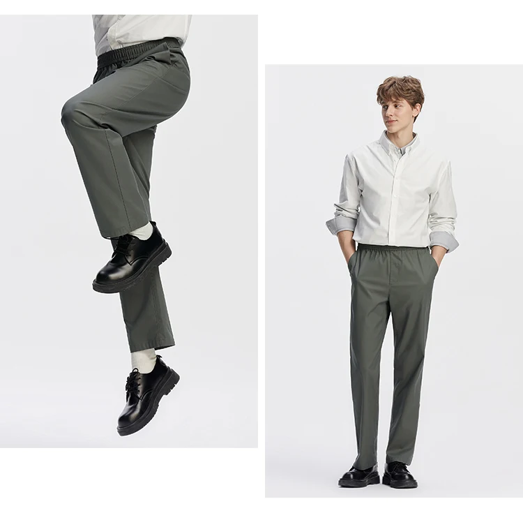 Semir Men Pants Comfortable Solid Straight Work Commute 2026 Autumn Casual Style Easy Care Long Trousers Daily Wear