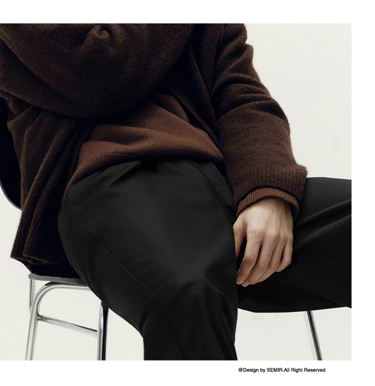 Semir Men Pants Comfortable Solid Straight Work Commute 2026 Autumn Casual Style Easy Care Long Trousers Daily Wear