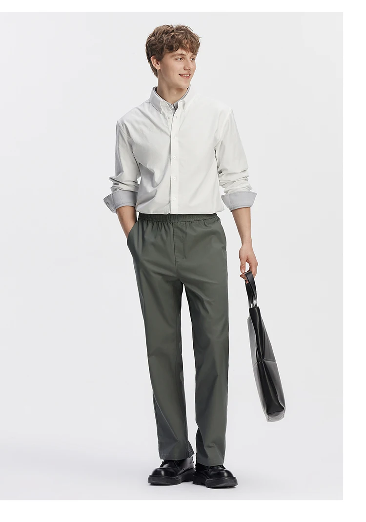 Semir Men Pants Comfortable Solid Straight Work Commute 2026 Autumn Casual Style Easy Care Long Trousers Daily Wear