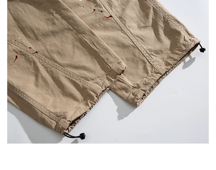 Japanese Streetwear Paint Point Cargo Pants For Men Harajuku Casual Baggy Pants High Quality Vintage Plus Size Trousers Male