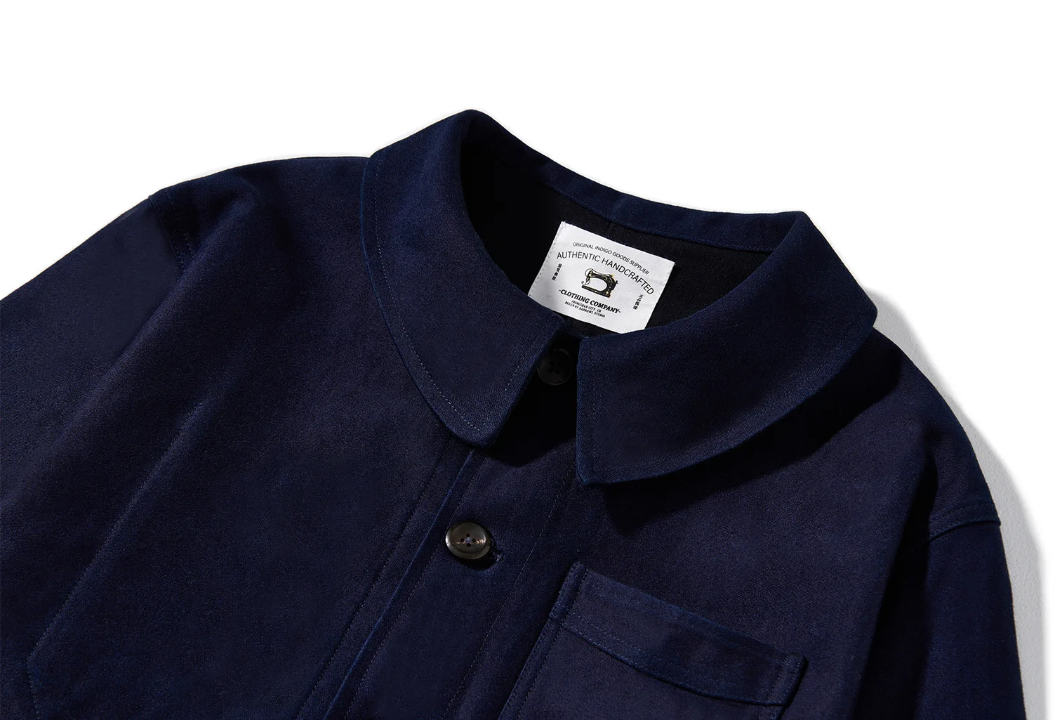 2026 Spring Round Collar Mole Skin French Four Bag Workwear Jacket Heavy Duty Washed Vintage Styleouter Garment Loose Fit Coat