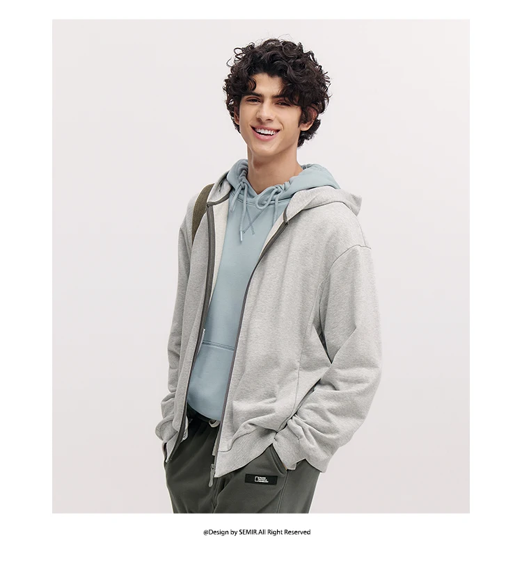 Semir Jacket Men Hooded Cardigan Coat Couple 2025 New Spring Casual Outfit Minimalist and Versatile for Daily Wear