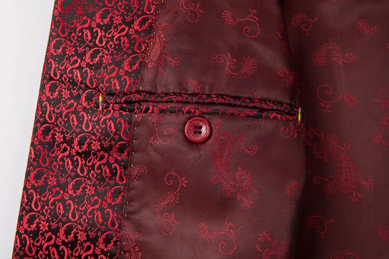 New Chinese-style Jacquard Wedding Host Performance Men's Suits 3pcs Blazer Vest Pants Formal Party Groom Tuxedo