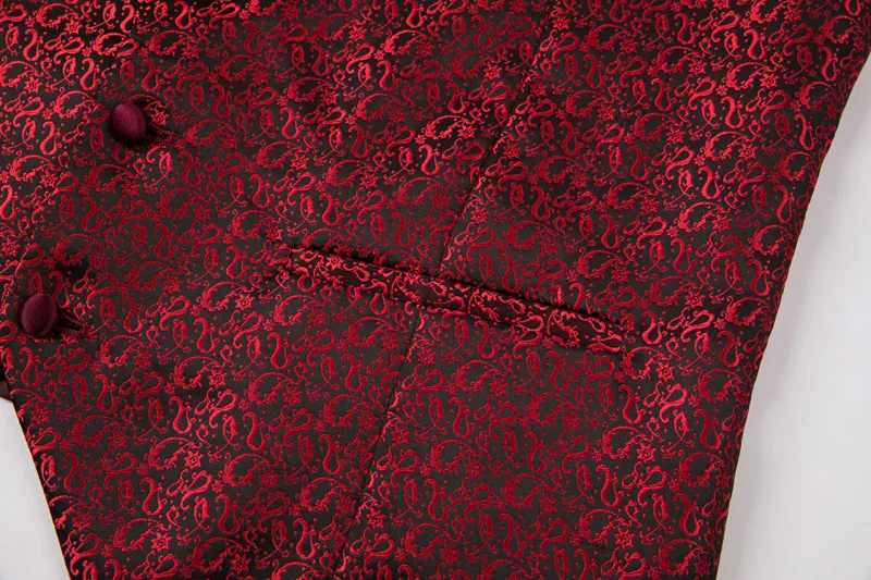 New Chinese-style Jacquard Wedding Host Performance Men's Suits 3pcs Blazer Vest Pants Formal Party Groom Tuxedo