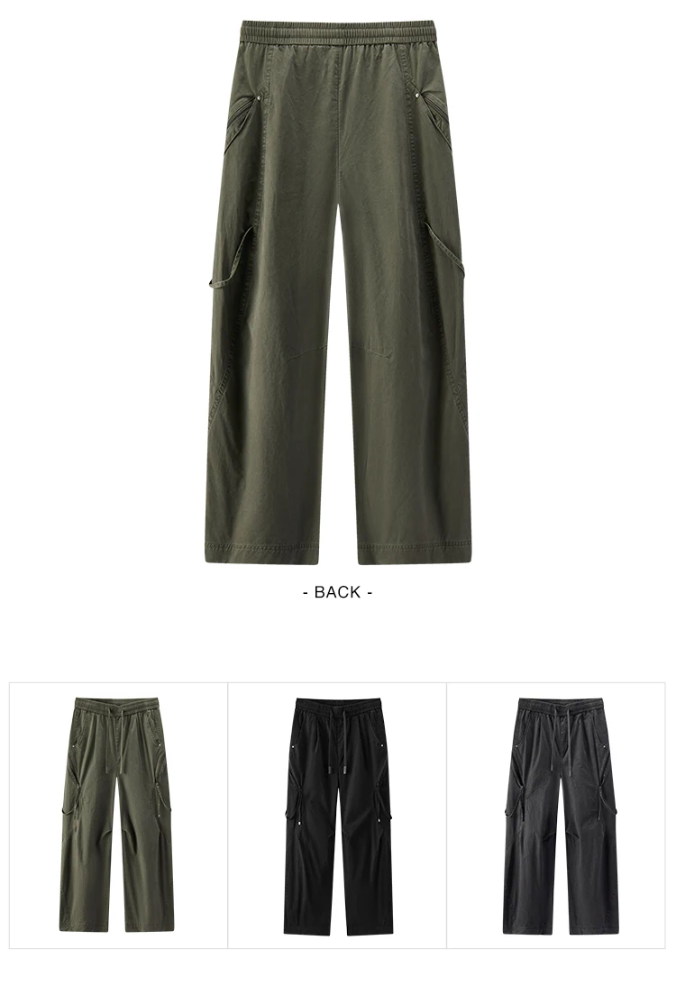 Semir Men Pants Washed Cotton Loose Curved Utility Cargo 2026 Autumn Comfortable Workwear Style Street Casual Daily Wear