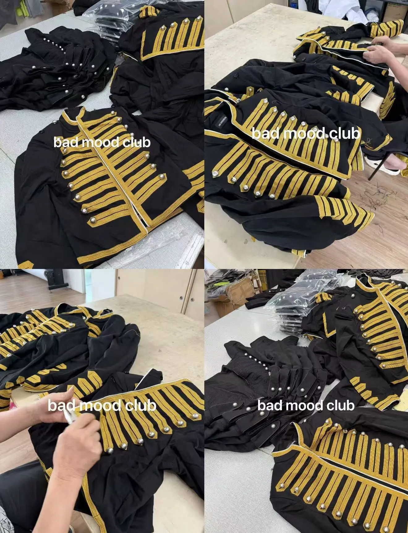 ANN Milan Limited Show Piece Black & Gold Webbing Napoleon Cropped Court Jacket, Two-tone