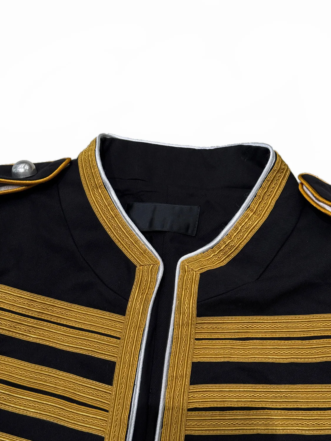 ANN Milan Limited Show Piece Black & Gold Webbing Napoleon Cropped Court Jacket, Two-tone