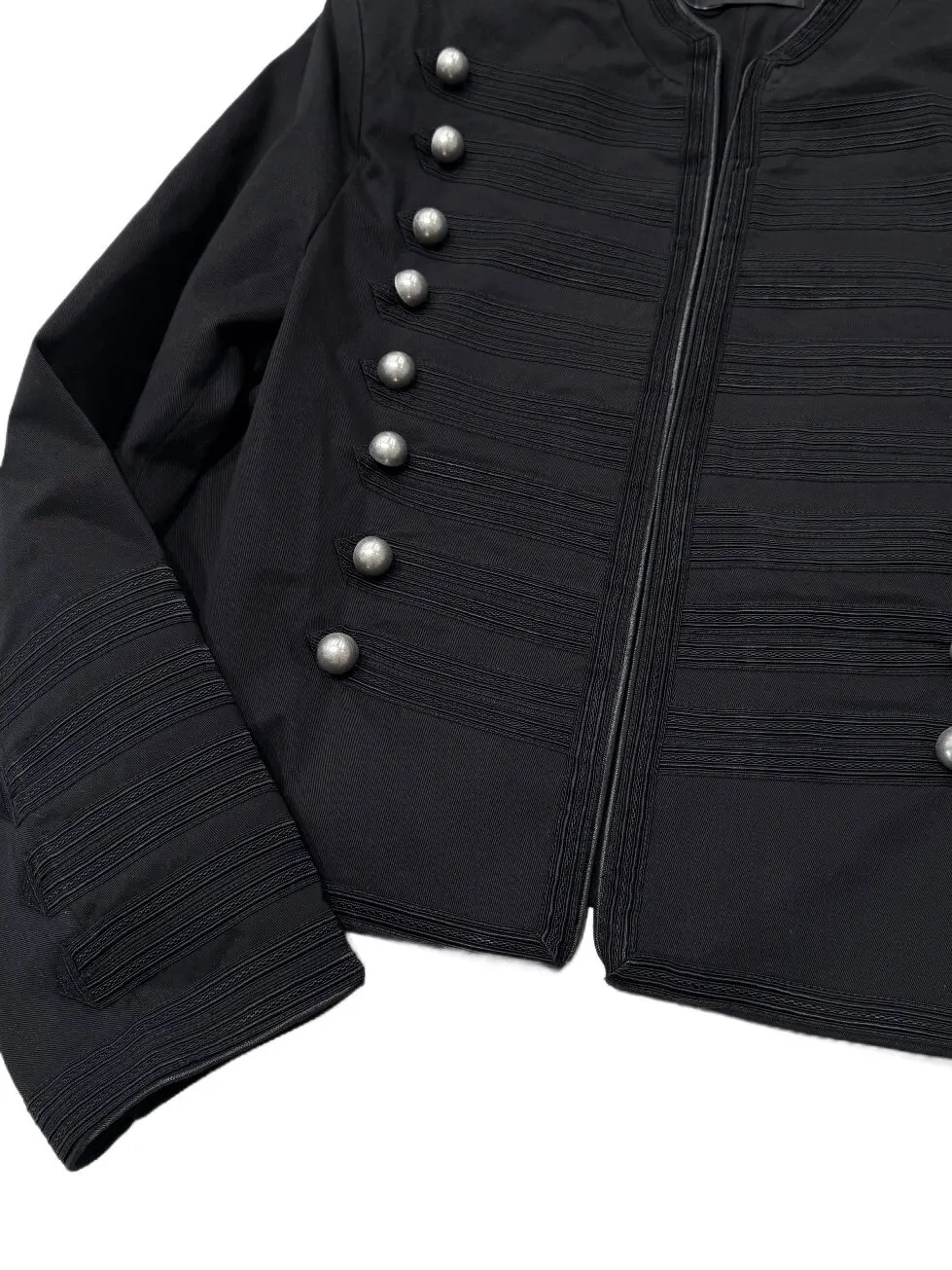 ANN Milan Limited Show Piece Black & Gold Webbing Napoleon Cropped Court Jacket, Two-tone