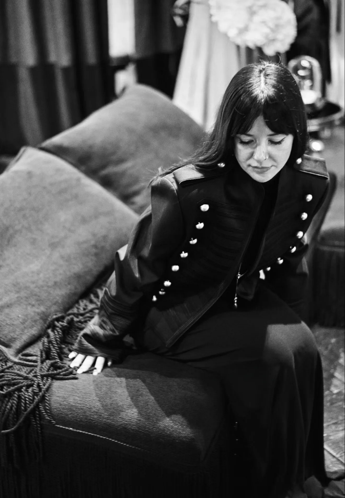 ANN Milan Limited Show Piece Black & Gold Webbing Napoleon Cropped Court Jacket, Two-tone